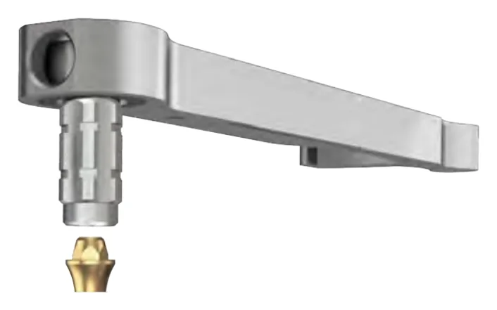 A torque ratchet on the multi unit abutment tightening part above a multi-unit abutment and implant