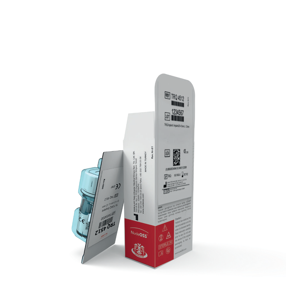 NucleOSS manufacturer product cartons with colour-coded identification labels